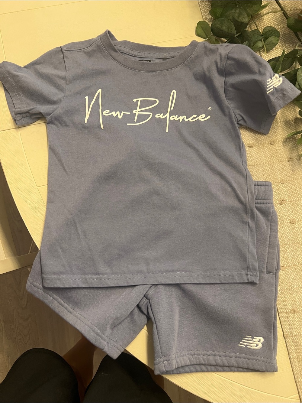New Balance blue Lounge Tee & Shorts Set